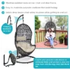 Sunnydaze Decor Sunnydaze Outdoor Resin Wicker Patio Cordelia Hanging Basket Egg Chair Swing With Cushion, Headrest, And Steel Stand Set - Beige - 3pc -Furniture GUEST 31d3c19a 947d 435f 93e8 ee76756e8107