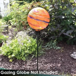 Sunnydaze Decor Sunnydaze Outdoor In-Ground Steel Gazing Globe Stand - 24" - Black -Furniture GUEST 330541c9 1ddd 42c5 8095 a0107f0f6b6c
