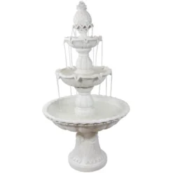 Sunnydaze Decor Sunnydaze Electric Fiberglass 3-Tier Welcome Pineapple Top Outdoor Water Fountain - 57" -Furniture GUEST 3318fa20 4c2d 4716 9da2 ad49a2a43505