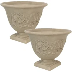 Sunnydaze Decor Sunnydaze Indoor/Outdoor Patio, Garden, Or Porch Weather-Resistant Double-Walled Darcy Flower Pot Planter - 16" - Beige -Furniture GUEST 33ab2a83 7a01 4e8b a6e1 8b10017fdcb6