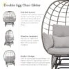 Sunnydaze Decor Sunnydaze Outdoor Polyrattan Double Egg Chair Glider With Cushions And Pillows - Gray -Furniture GUEST 33dfd436 7d6c 451e 846e 837fd428ae5d