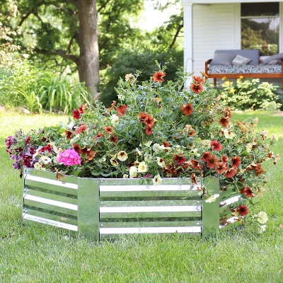 Sunnydaze Decor Sunnydaze Corrugated Galvanized Steel Hexagon Raised Garden Bed Kit For Vegetables, Plants, And Flowers - 40" W X 12" H 3 Sunnydaze Decor Sunnydaze Corrugated Galvanized Steel Hexagon Raised Garden Bed Kit For Vegetables, Plants, And Flowers - 40" W X 12" H