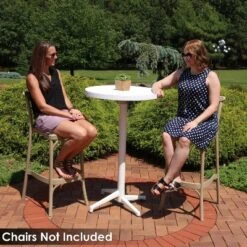 Sunnydaze Decor Sunnydaze 45"H Round Plastic All-Weather Commercial-Grade Patio Bar Table With Foldable Design, White 11 Sunnydaze Decor Sunnydaze 45"H Round Plastic All-Weather Commercial-Grade Patio Bar Table With Foldable Design, White -Furniture GUEST 346074ba 554a 4eb1 a7bb 9e5fc8601683