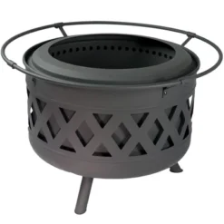 Sunnydaze Decor Sunnydaze Crossweave Outdoor Wood-Burning Steel Smokeless Fire Pit For The Backyard - Black - 30" -Furniture GUEST 3466e99d 58b2 49d8 8f7d e62e01261c21