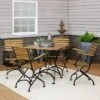Sunnydaze Decor Sunnydaze Indoor/Outdoor Chestnut Wood Folding Bistro Dining Table And Chairs - Brown - 5pc -Furniture GUEST 3472eebe 8f7c 481d 9827 f55d6b1b76a8