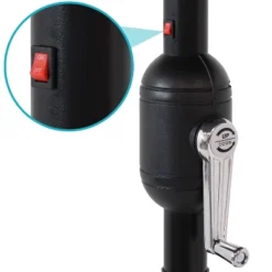 Sunnydaze Decor Sunnydaze Outdoor Aluminum Pool Patio Umbrella With Solar LED Lights, Tilt, And Crank - 9' -Furniture GUEST 348b7da4 b23f 4dfa 82f8 a14697e05722