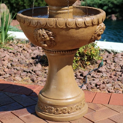 Sunnydaze Decor Sunnydaze 41"H Electric Fiberglass And Resin 2-Tier Lion Head Outdoor Water Fountain 7 Sunnydaze Decor Sunnydaze 41"H Electric Fiberglass And Resin 2-Tier Lion Head Outdoor Water Fountain - Image 5