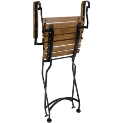 Sunnydaze Decor Sunnydaze Indoor/Outdoor Patio Or Dining Essential Chestnut Wooden Folding Bistro Arm Chair - Brown - 2pk -Furniture GUEST 34c4ba11 ee4c 4814 8b38 c688ec258c99