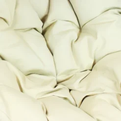 Sunnydaze Decor Sunnydaze Outdoor Resin Wicker Patio Lauren Hanging Basket Egg Chair Swing With Cushions And Headrest - Beige - 2pc -Furniture GUEST 35bc424c 6a2f 457f a6a4 c8aef00a7785