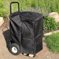 Sunnydaze Decor Sunnydaze Outdoor Firewood Log Rack Cart Carrier With Heavy-Duty Weather-Resistant Polyester Cover - Black -Furniture GUEST 35c90c66 90e4 4235 a8a9 a3cfabfe6650