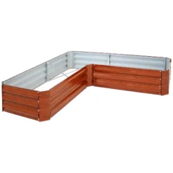 Sunnydaze Decor Sunnydaze Outdoor Galvanized Steel L-Shaped Raised Garden Bed For Plants, Vegetables, And Flowers - 59.5" -Furniture GUEST 35e0c2a4 631e 49b8 a6ee 093bfbbb5113