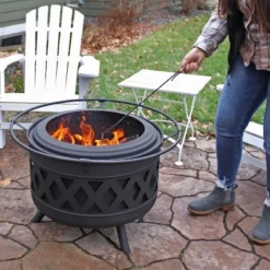 Sunnydaze Decor Sunnydaze Crossweave Outdoor Wood-Burning Steel Smokeless Fire Pit For The Backyard - Black - 30" -Furniture GUEST 3637ea62 5dc8 4890 a7c9 2fe6a2a7327b