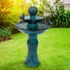 Sunnydaze Decor Sunnydaze 27"H Electric Ceramic 2-Tier Resting Birds Outdoor Water Fountain