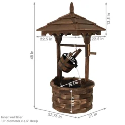 Sunnydaze Decor Sunnydaze 48"H Electric Fir Wood Old-Fashioned Wishing Well Outdoor Water Fountain 14 Sunnydaze Decor Sunnydaze 48"H Electric Fir Wood Old-Fashioned Wishing Well Outdoor Water Fountain -Furniture GUEST 3714d805 9f06 437b 82f4 11696583ee03