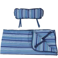 Sunnydaze Decor Sunnydaze Outdoor Weather-Resistant Polyester Quilted Hammock Cushion Pad And Hammock Pillow With Ties - Breakwater Stripe -Furniture GUEST 37c3f020 a310 41ff a6fd b07f6452ca6a