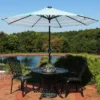 Sunnydaze Decor Sunnydaze Outdoor Aluminum Patio Umbrella With Solar LED Lights, Tilt, And Crank - 9' -Furniture GUEST 382143af 34f1 4e49 86dd 563c37941fd4