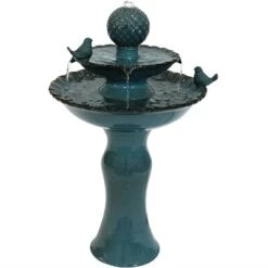 Sunnydaze Decor Sunnydaze 27"H Electric Ceramic 2-Tier Resting Birds Outdoor Water Fountain -Furniture GUEST 383e6f28 b3f0 4bef baf3 16ab1028f571