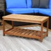 Sunnydaze Decor Sunnydaze Outdoor Meranti Wood With Teak Oil Finish Wooden Rectangular Accent Coffee Table - 35" - Brown -Furniture GUEST 38e3ec37 b9d6 43b2 9b83 13ae3fef4224