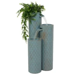Sunnydaze Decor Sunnydaze Moroccan Trellis 3-Column Modern Outdoor Water Fountain - 27.5"