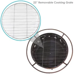 Sunnydaze Decor Sunnydaze Outdoor Camping Or Backyard Round Cosmic Stars And Moons Fire Pit With Cooking Grill Grate, Spark Screen, And Log Poker - 30" -Furniture GUEST 39759020 88f9 4a78 a4c6 2b3bfaeb4e1c