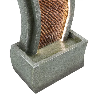 Sunnydaze Decor Sunnydaze 31"H Electric Resin Contemporary Curves Outdoor Water Fountain With LED Lights 6 Sunnydaze Decor Sunnydaze 31"H Electric Resin Contemporary Curves Outdoor Water Fountain With LED Lights - Image 4