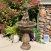 Sunnydaze Decor Sunnydaze Outdoor Solar Powered Polyresin Lovers Umbrella Water Fountain With Battery Backup And LED Lights - 43" -Furniture GUEST 3bebf848 eea0 46b3 a215 31b5489ee917