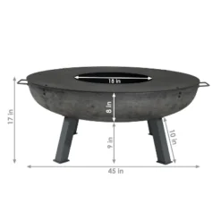 Sunnydaze Decor Sunnydaze Outdoor Camping Or Backyard Large Round Cast Iron Fire Pit With Cooking Ledge - 40" - Dark Gray -Furniture GUEST 3cc018ac 729f 452c 899b 5b33f02f8690