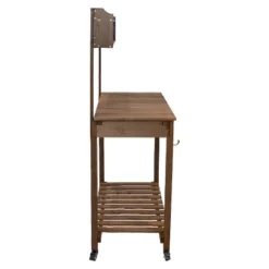 Sunnydaze Decor Sunnydaze Wooden Wheeled Garden Potting Bench With Dry Sink, Storage Shelves, And Tool Hooks - Brown 17 Sunnydaze Decor Sunnydaze Wooden Wheeled Garden Potting Bench With Dry Sink, Storage Shelves, And Tool Hooks - Brown -Furniture GUEST 3d54d062 088d 4f27 9057 5186cadaaebd