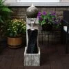 Sunnydaze Decor Sunnydaze 35"H Electric Polyresin Modern Artistry Column Outdoor Water Fountain With LED Lights -Furniture GUEST 3df5f193 2592 4a05 a6da 3926b4ec3b62