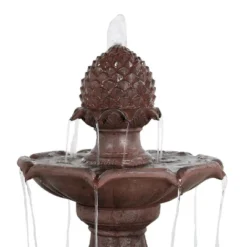 Sunnydaze Decor Sunnydaze 38"H Electric Polyresin And Fiberglass 2-Tier Curved Plinth Outdoor Water Fountain -Furniture GUEST 3e105a3e d4c7 49b8 b0f5 54a170e7eeb5