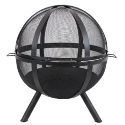Sunnydaze Decor Sunnydaze Outdoor Portable Camping Or Backyard Flaming Sphere Ball Fire Pit With Built-In Spark Screen - 30" - Black -Furniture GUEST 3e543704 016f 4084 ac38 95b5a0ddd62a