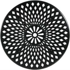 Sunnydaze Decor Sunnydaze Outdoor Crossweave Design Black Cast Aluminum Round Patio Dining Table With Umbrella Hole -Furniture GUEST 3eae8584 57a2 4177 9f8a a713a4bb6557