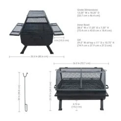 Sunnydaze Decor Sunnydaze Steel Grilling Fire Pit With Mesh Spark Screen And Protective PVC Cover - Black - 36." W X 32.5" D X 23.75" H -Furniture GUEST 3fb50ef4 2f21 4837 ad1a 43a059a2ed53