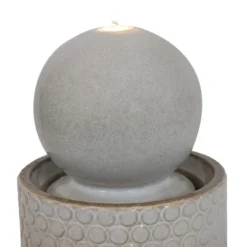 Sunnydaze Decor Sunnydaze Modern Orb On Circle-Pattern Base Ceramic Outdoor Fountain With LED Lights, Gray 11 Sunnydaze Decor Sunnydaze Modern Orb On Circle-Pattern Base Ceramic Outdoor Fountain With LED Lights, Gray -Furniture GUEST 40e5aca1 62d8 4c8f bf23 14cc81506e92