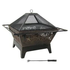 Sunnydaze Decor Sunnydaze Outdoor Camping Or Backyard Steel Northern Galaxy Fire Pit With Cooking Grill Grate, Spark Screen, And Log Poker - 32" -Furniture GUEST 4107e762 6769 42a8 b54a 2e8473832c30