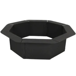 Sunnydaze Decor Sunnydaze Outdoor Heavy-Duty Steel Portable Above Ground Or In-Ground Octagon Fire Pit Liner Ring - 38" - Black -Furniture GUEST 42f52764 84a7 438e 8769 3bf7cc9f8631