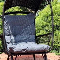 Sunnydaze Decor Sunnydaze Outdoor Egg Chair Polyester Replacement Cushion - Gray -Furniture GUEST 43b5078a 2902 402f 8463 f6c1d43884f7