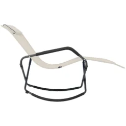 Sunnydaze Decor Sunnydaze Outdoor Folding Rocking Chaise Lounge Chair With Headrest Pillows - Beige - 2pk -Furniture GUEST 4462a560 2a0d 47a8 be4f 9f77d3877b7c