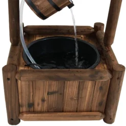Sunnydaze Decor Sunnydaze 46"H Fir Wood Rustic Wishing Well Outdoor Water Fountain -Furniture GUEST 46213424 6472 4f46 9ce3 b607bd179538
