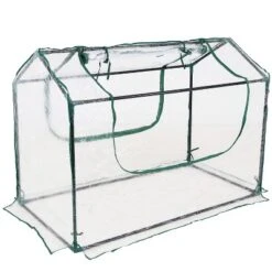 Sunnydaze Decor Sunnydaze Mini Greenhouse With 2 Zippered Side Doors - Clear -Furniture GUEST 466a359f f8d9 41e6 bfef 2966784357e6