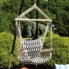 Sunnydaze Decor Sunnydaze Outdoor Printed Polycotton Fabric Hammock Chair With Armrests And Hardwood Spreader Bar - 300 Lb Capacity - Contrasting Stripes -Furniture GUEST 469eff8d ac29 46a9 b5e9 9c8ea906a44c