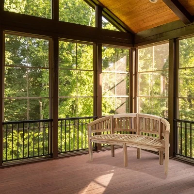 Sunnydaze Decor Sunnydaze 59" Solid Wooden Teak Outdoor Banana Bench With Curved Back 6 Sunnydaze Decor Sunnydaze 59" Solid Wooden Teak Outdoor Banana Bench With Curved Back - Image 4