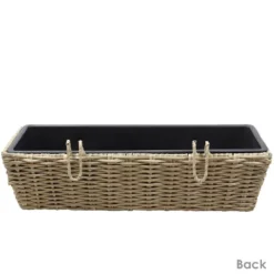 Sunnydaze Decor Sunnydaze Hanging Rectangle Polyrattan Rail Planter With Plastic Liner - 23.5" W X 7.5" D X 6.5" H -Furniture GUEST 473cc3d5 5e16 4d5a b87d 465fa0689576