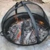 Sunnydaze Decor Sunnydaze Outdoor Heavy-Duty Steel Mesh Round Easy-Opening Camp Fire Pit Spark Screen Lid With Hinged Door - Black