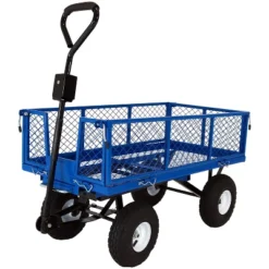 Sunnydaze Decor Sunnydaze Outdoor Lawn And Garden Heavy-Duty Durable Steel Mesh Utility Dump Wagon Cart With Removable Sides -Furniture GUEST 47b920d0 9726 4fc2 ada2 23ff0244062d