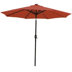 Sunnydaze Decor Sunnydaze Outdoor Solar Patio Umbrella With Polyester Canopy, LED Lights And Push Button Tilt And Crank 40 Sunnydaze Decor Sunnydaze Outdoor Solar Patio Umbrella With Polyester Canopy, LED Lights And Push Button Tilt And Crank -Furniture GUEST 480bea72 7a38 430a 95e5 e63db611ceec 1