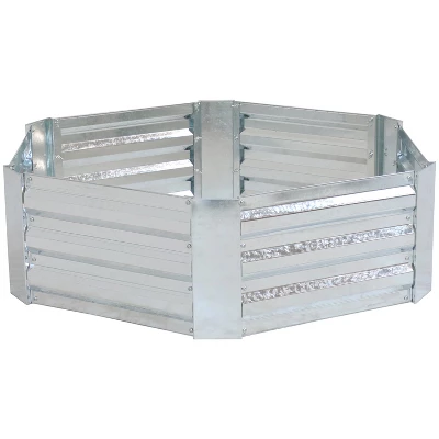 Sunnydaze Decor Sunnydaze Corrugated Galvanized Steel Hexagon Raised Garden Bed Kit For Vegetables, Plants, And Flowers - 40" W X 12" H 9 Sunnydaze Decor Sunnydaze Corrugated Galvanized Steel Hexagon Raised Garden Bed Kit For Vegetables, Plants, And Flowers - 40" W X 12" H - Image 7