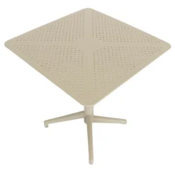 Sunnydaze Decor Sunnydaze 28" Square Plastic All-Weather Commercial-Grade Indoor/Outdoor Patio Dining Table With Foldable Design, Tan -Furniture GUEST 49036e87 6dee 4aec 9978 5a82bc36a034