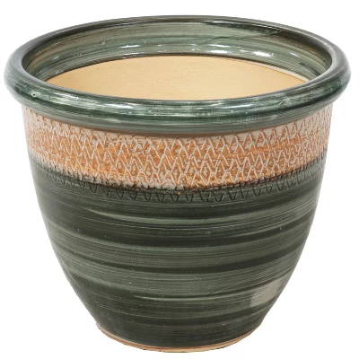 Sunnydaze Decor Sunnydaze Indoor/Outdoor Purlieu Decorative Glazed Ceramic Planter For Greenery Or Flowers - 15" 9 Sunnydaze Decor Sunnydaze Indoor/Outdoor Purlieu Decorative Glazed Ceramic Planter For Greenery Or Flowers - 15" - Image 7