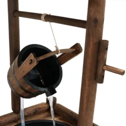 Sunnydaze Decor Sunnydaze 46"H Fir Wood Rustic Wishing Well Outdoor Water Fountain -Furniture GUEST 4b303e6c 5b8e 4cd2 9466 604e53b8775b